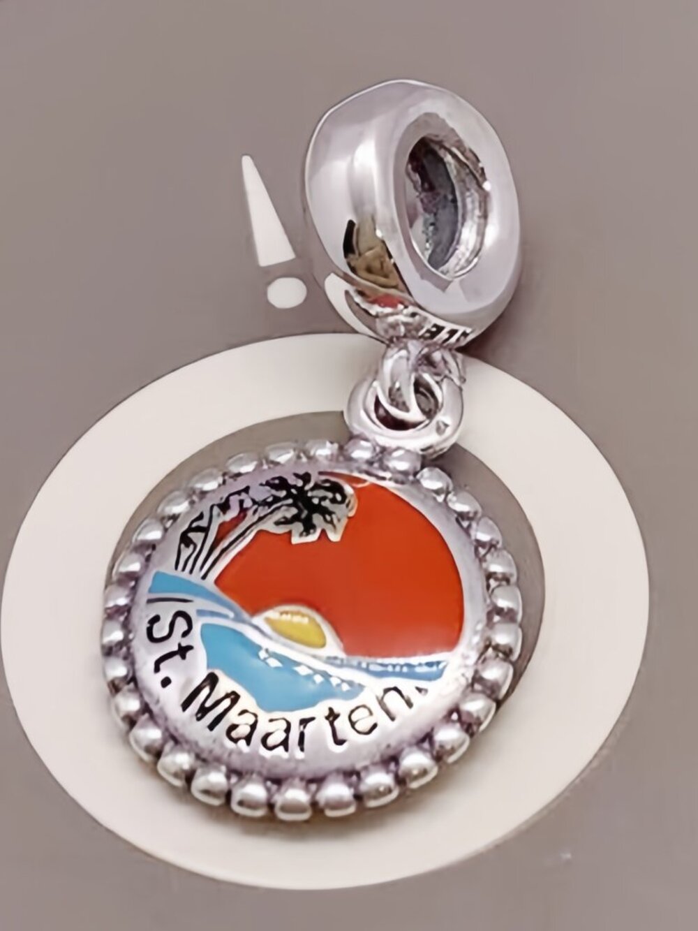 Pandora St.Maarten Exclusive Charm Beach Travel Vacation Pendant S925 Sterling
